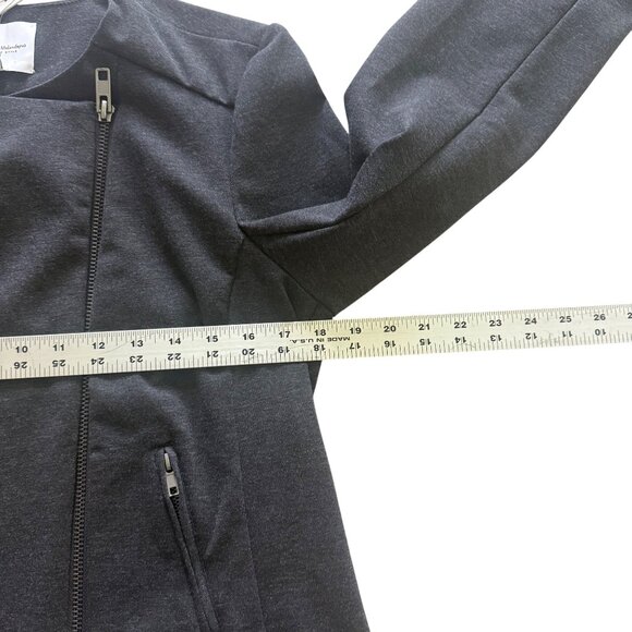 Catherine Malandrino Womens Charcoal Moto Jacket L Polyester/Spandex - Picture 7 of 8
